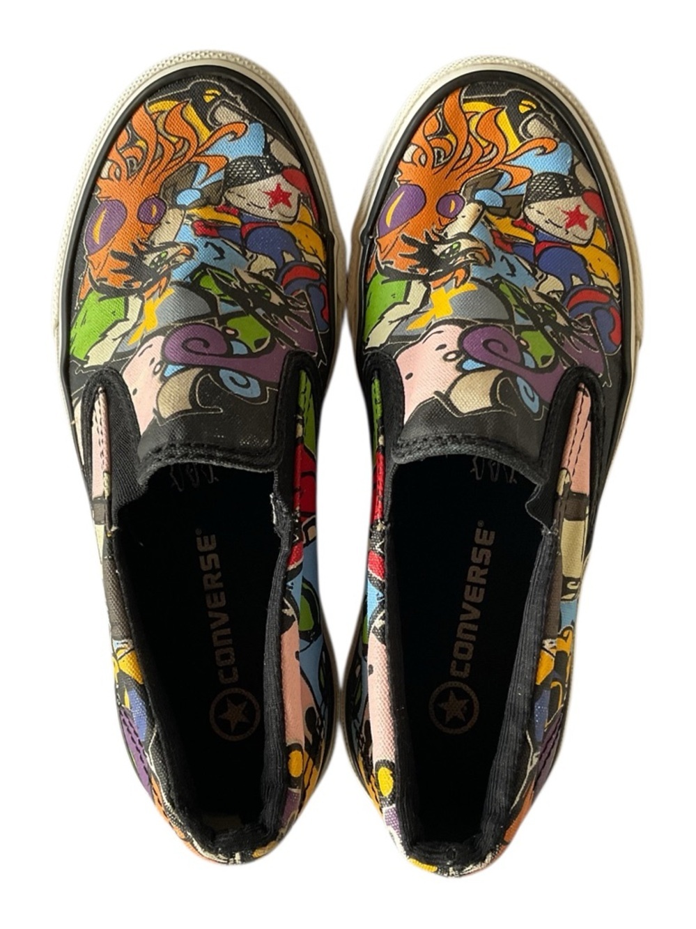 Converse Chuck Taylor Slip On Comic Pop Art Print Sneakers Women 7.5 - Picture 3 of 7